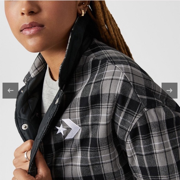 Converse reversible Black Plaid Jacket - Picture 3 of 10